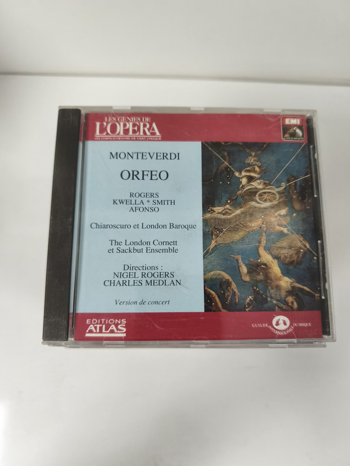 CD Monteverdi Orfeo Les Génies de l?Opéra, Éditions Atlas, pochette rouge