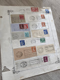 Gros lot ancien timbres Marianne oblitérés sur planche d?étude philatélie France
