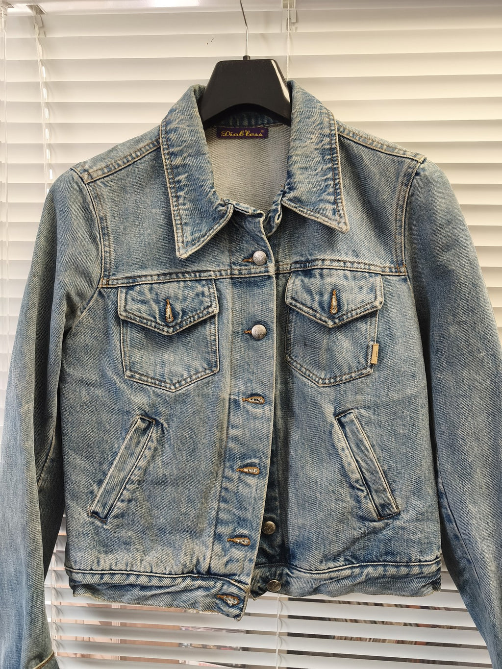 Blouson en jean vintage femme Diab'less M ancien veste rétro collectionneurs