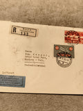 Lettre Suisse affranchie 1936 timbre Helvetia 50c recommandée Luftpost (Ref 27)