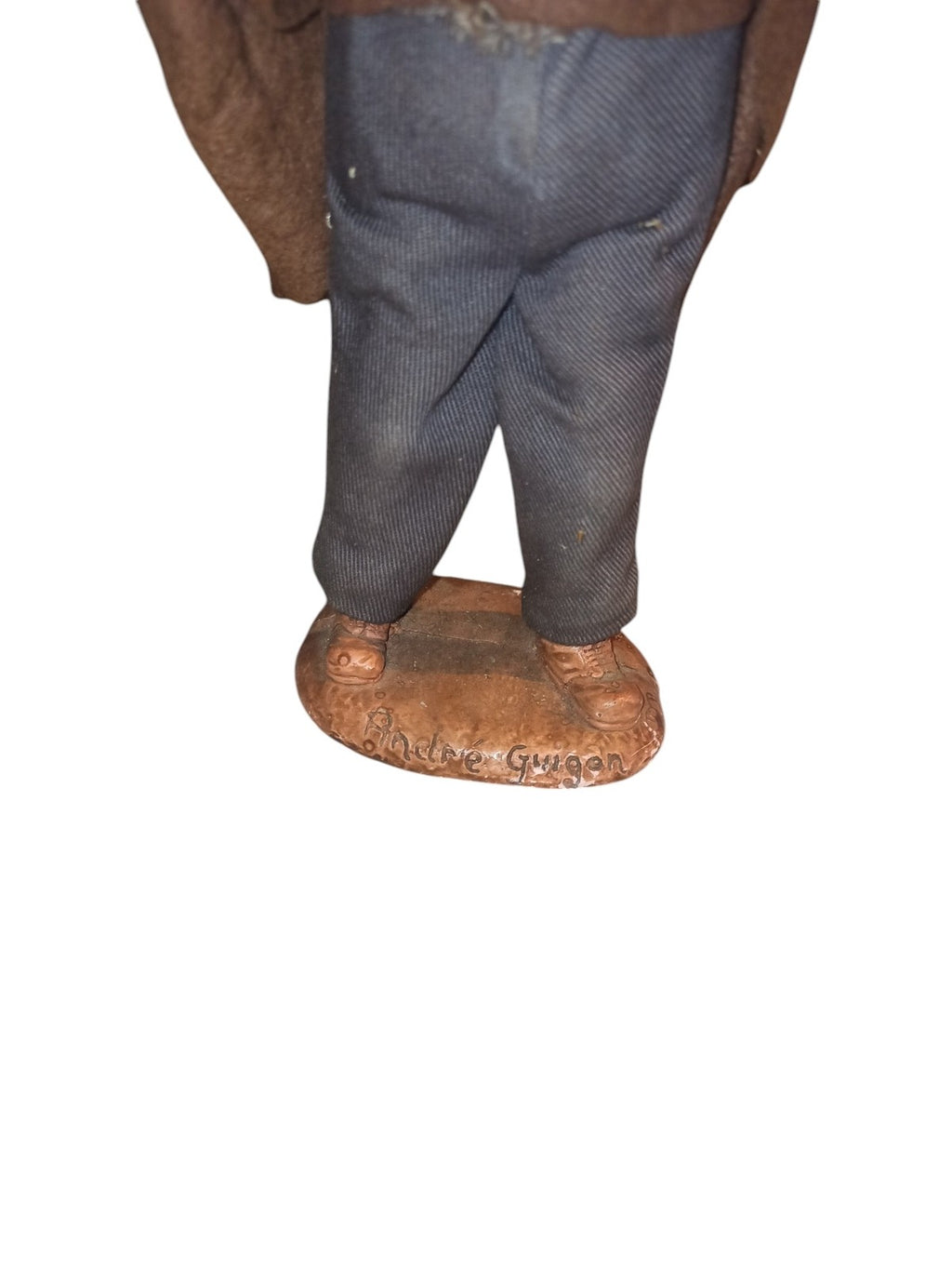 Santon ancien Provence André Guigon 25cm argile signé figurine habillée vintage