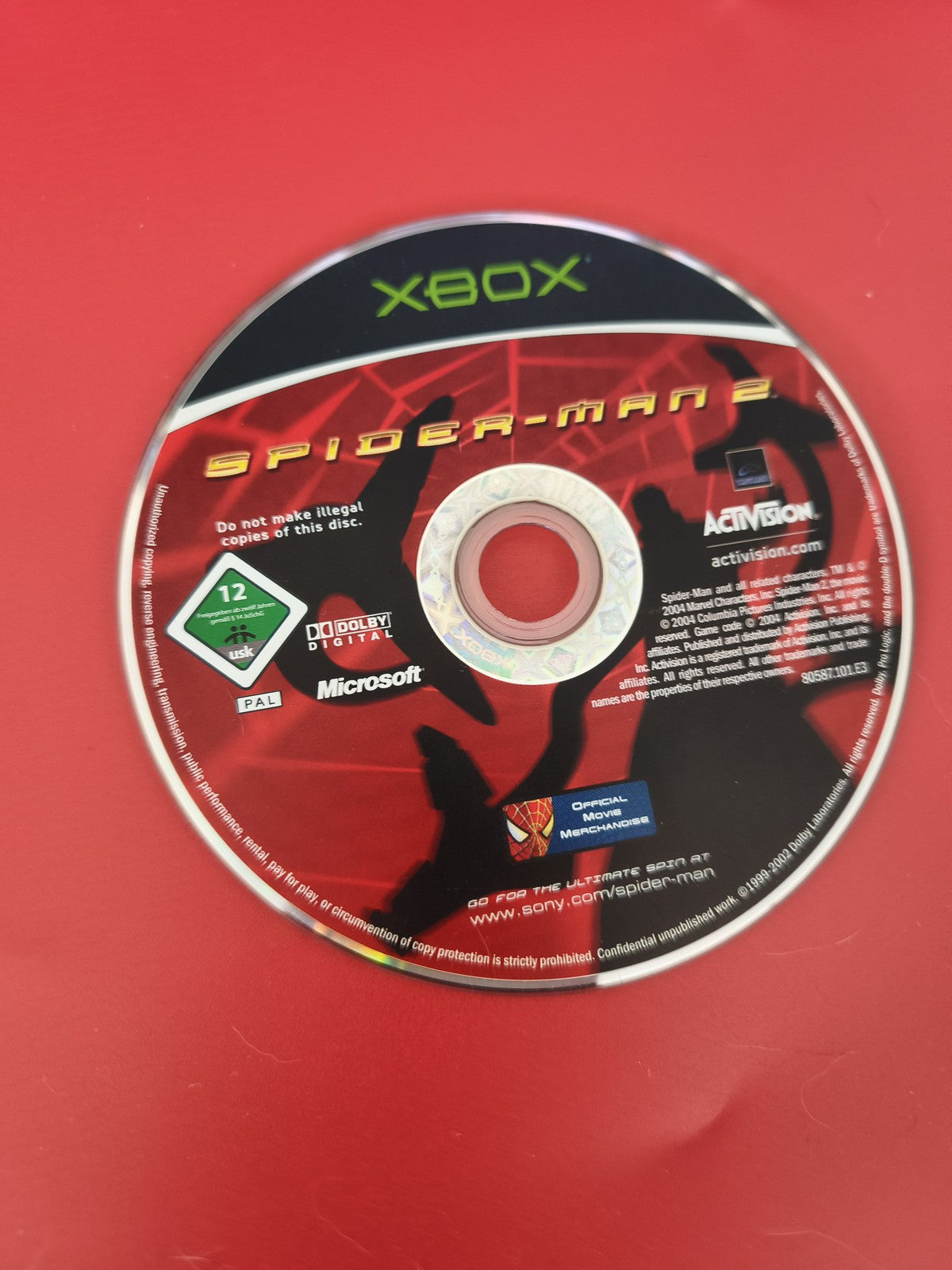 CD jeu Xbox Spider-Man 2 original, disque seul, version française, occasion
