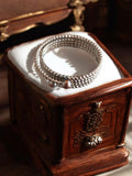 Bracelet jonc perles métal argenté style vintage créateur fantaisie
