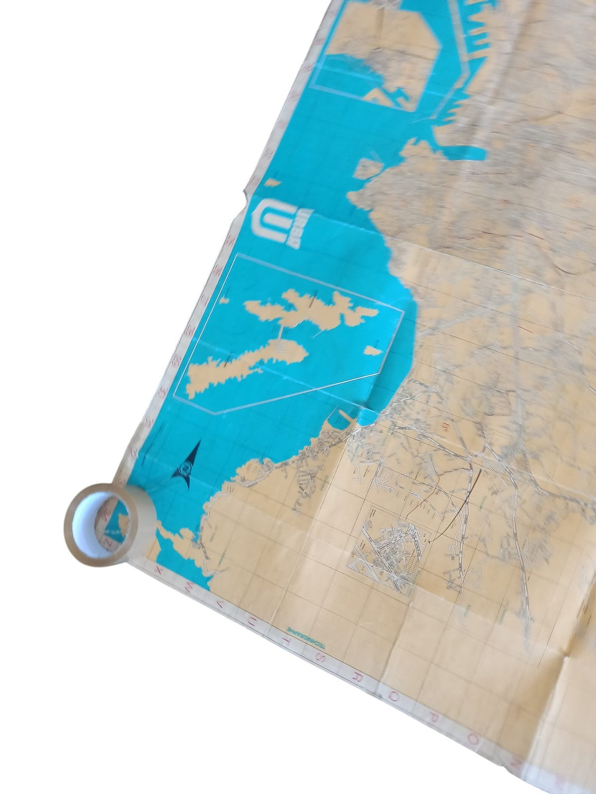 Carte routière vintage Marseille plan XL pliée ancien plan urbain rétro