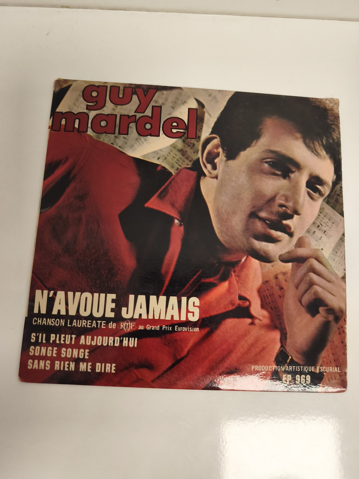 Vinyle 45 tours Guy Mardel N'avoue Jamais EP 969 Eurovision France