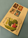 Ancienne enveloppe FDC Vietnam timbres fruits exotiques 1967 philatélie vintage