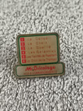 Pin's publicitaire vintage Mr.Bricolage années 90 badge NOS 6 commandements (Ref