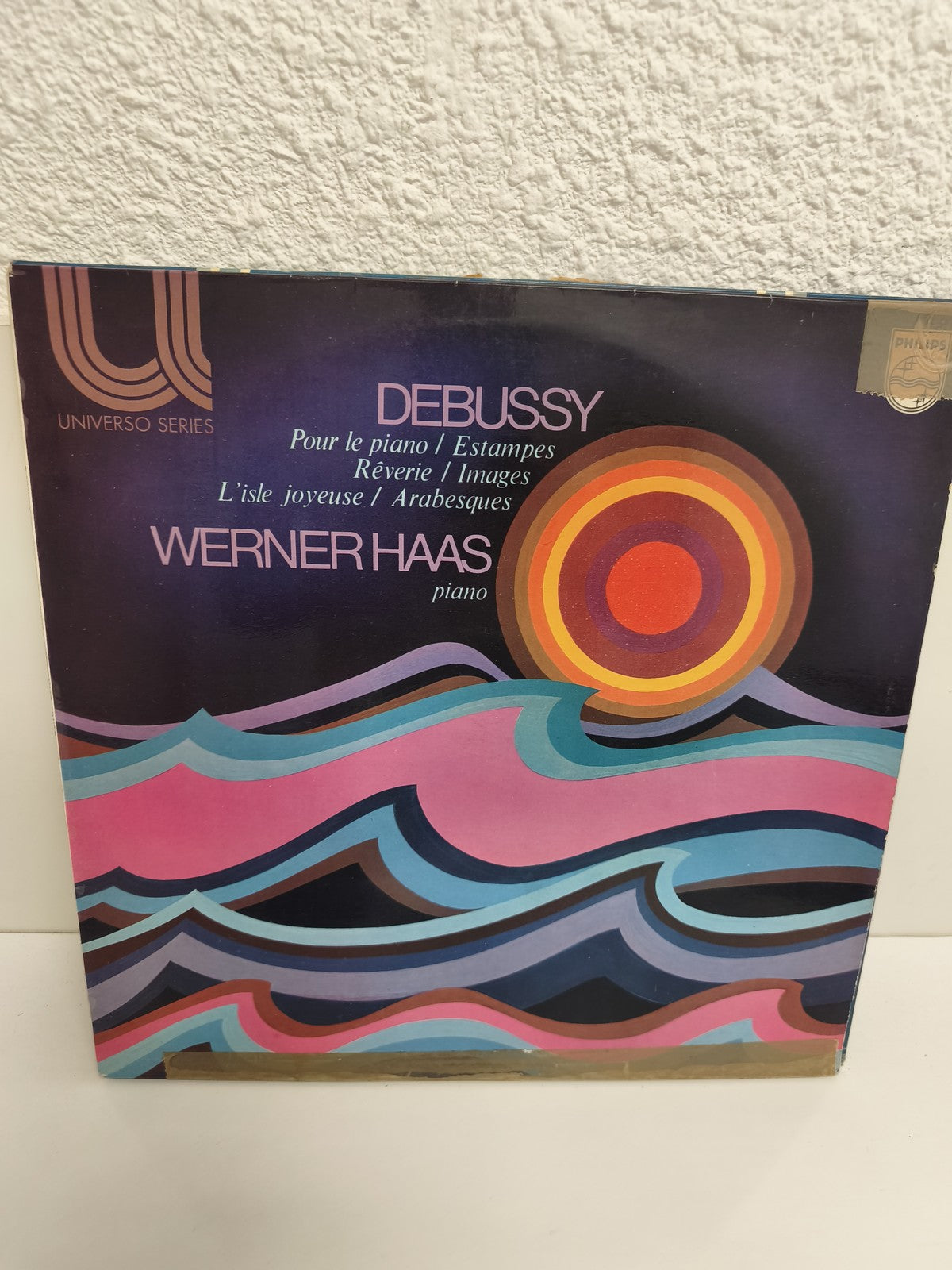 Vinyle 33 tours Debussy Werner Haas piano Philips Universo pochette colorée
