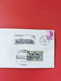 Enveloppe philatélie oblitérée train Longueau Amiens 1986 timbres France