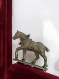 Figurine cheval ancien Kiralu vintage, déco rétro rare, finition patinée