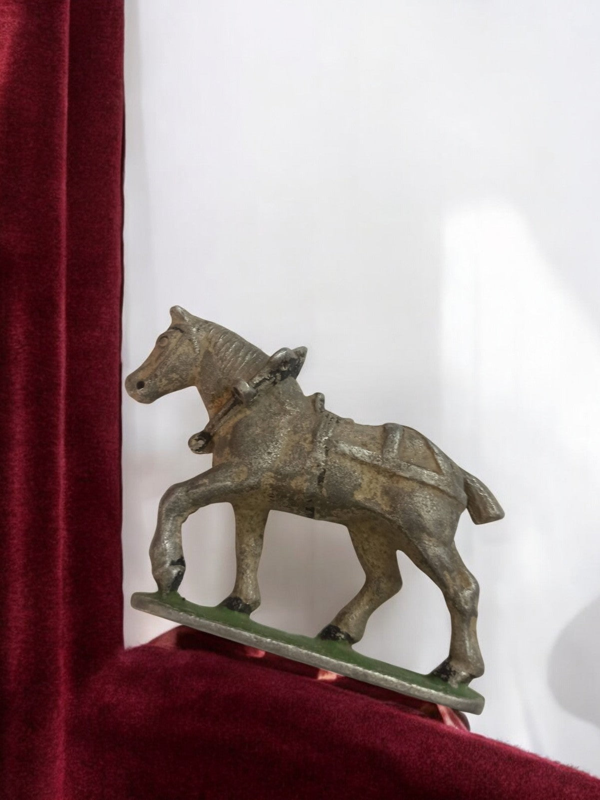 Figurine cheval ancien Kiralu vintage, déco rétro rare, finition patinée