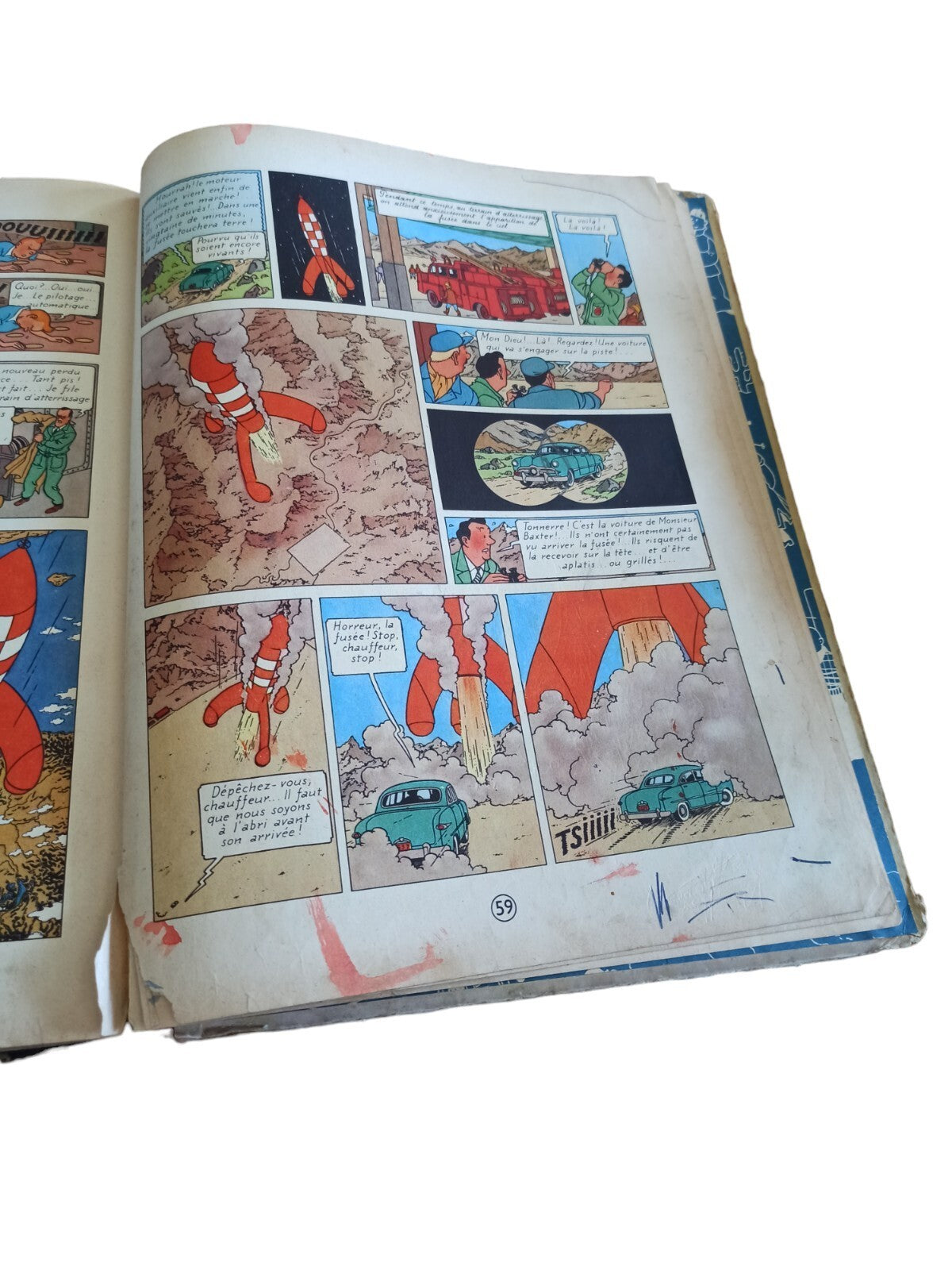 BD Tintin On a marché sur la Lune Casterman 1954 ancienne édition rare