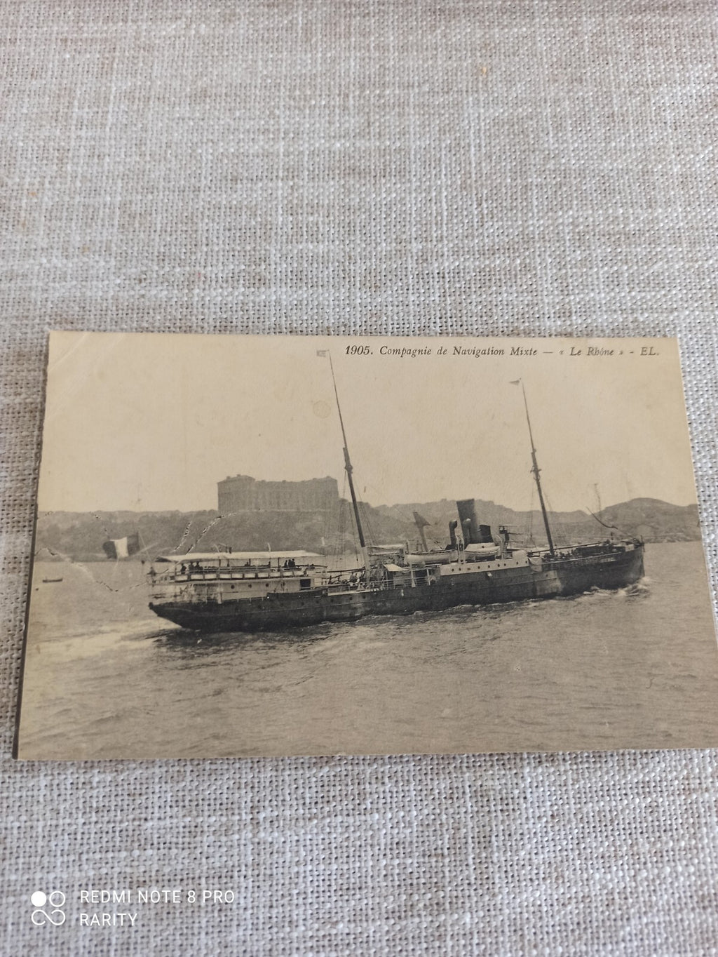 Carte postale ancienne 1905 Navire Le Rhône Compagnie Navigation Mixte maritime