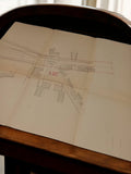 Plan ancien travaux publics Marseille années 30 Pont Mirabeau document archive