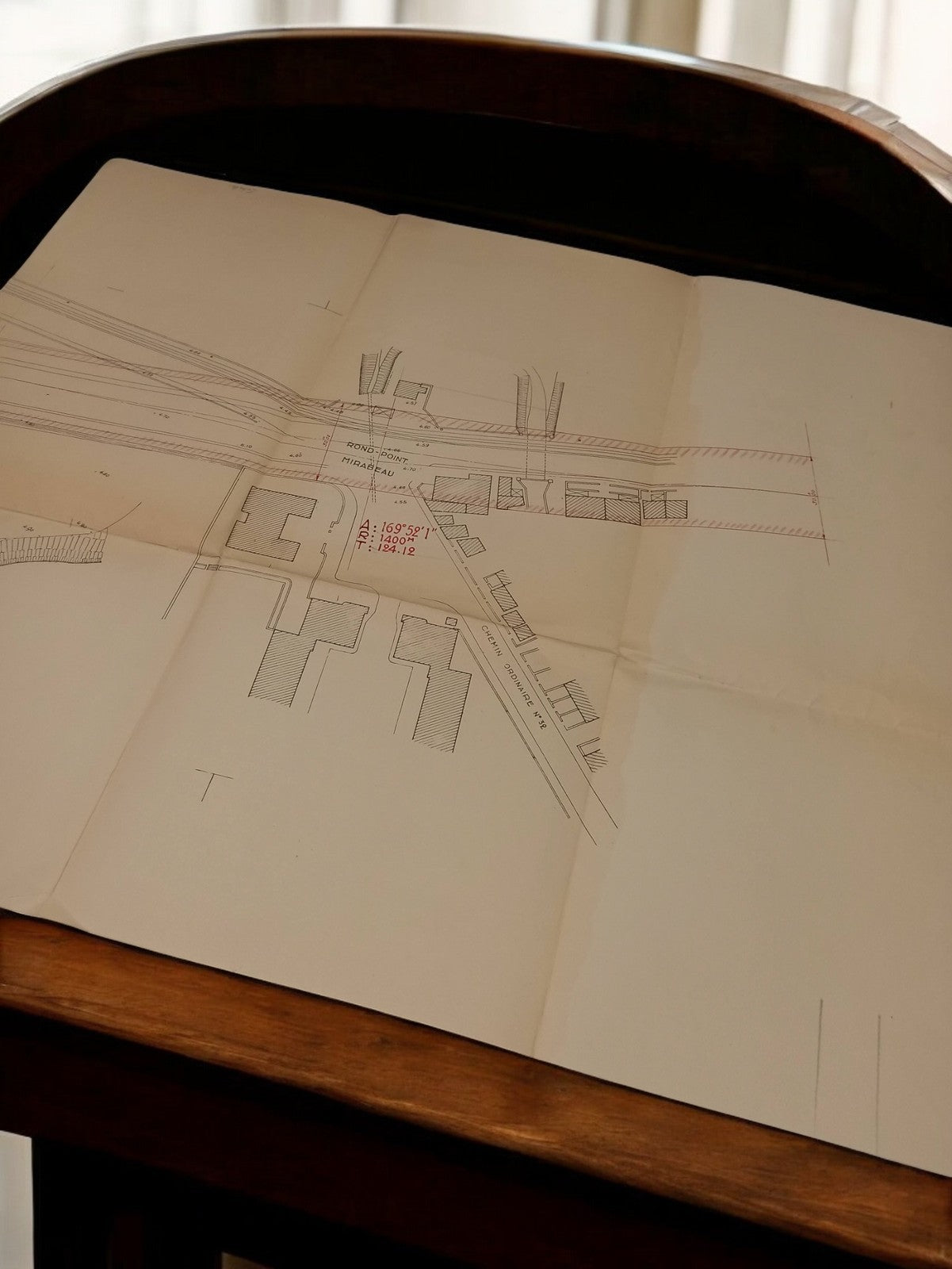 Plan ancien travaux publics Marseille années 30 Pont Mirabeau document archive