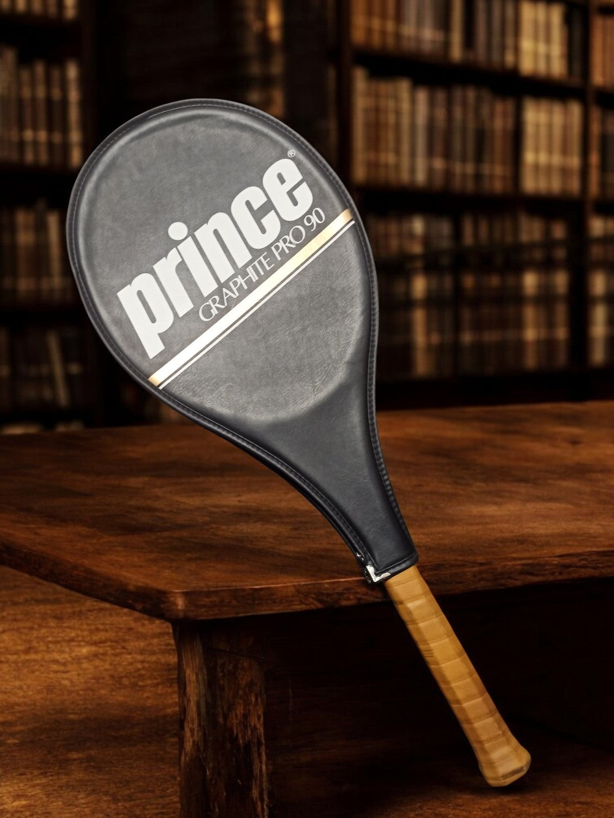 Raquette tennis Prince Graphite Pro 90 vintage ancien rétro housse noire