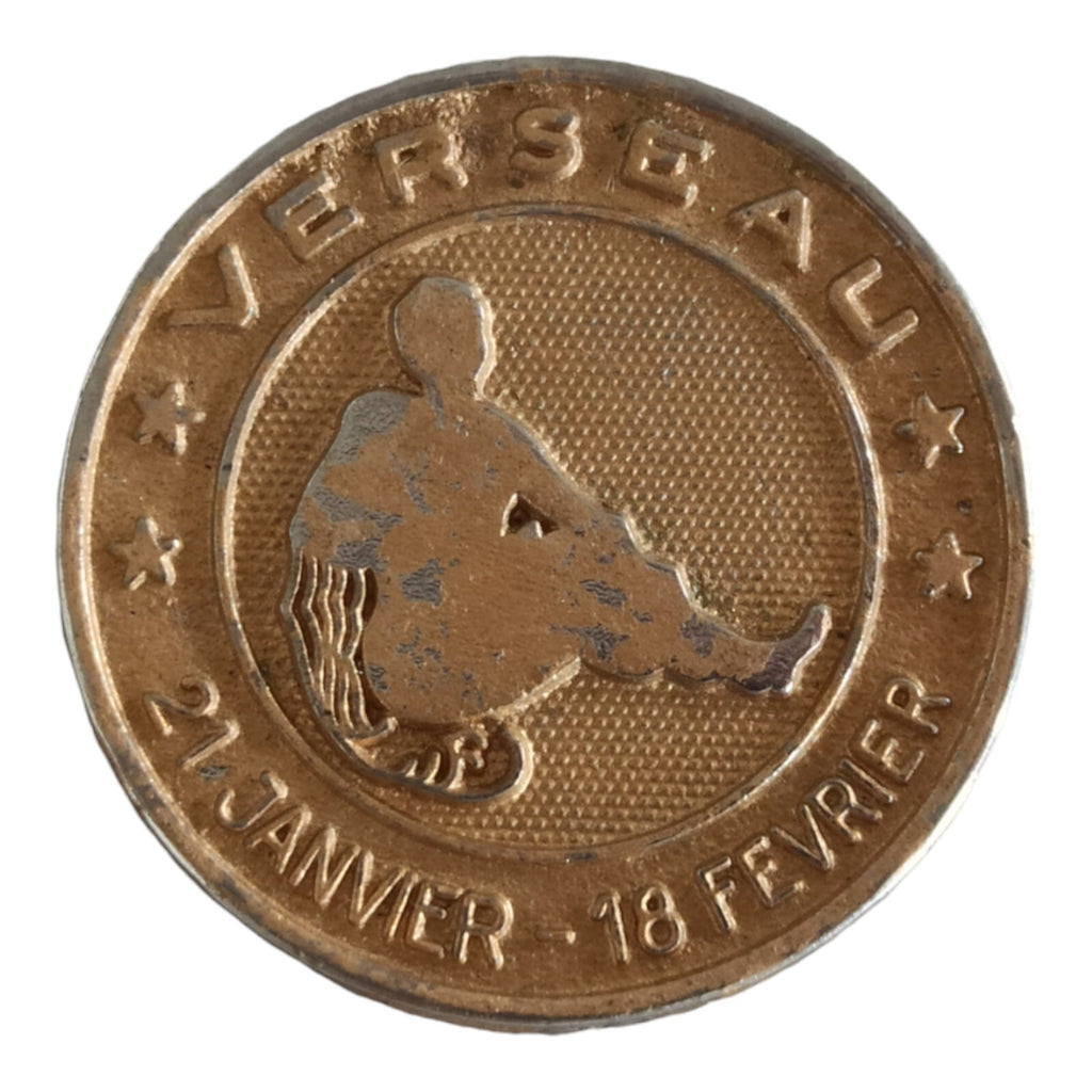Médaille Verseau vintage plaquée or, signe zodiaque astrologie, 21 janvier