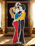 Pendentif vintage années 70 émaillé Couple étreinte pop art rare