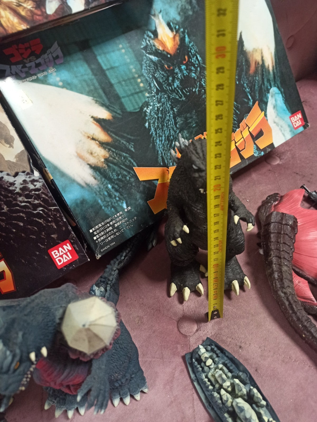 Figurines Godzilla Bandai Japon vintage – lot Kaiju Real Action Figure avec boît
