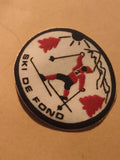 Écusson ancien ski de fond brodé vintage badge patch sport montagne