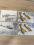 Lot anciennes cartes postales hélicoptères philatélie France timbres aviation