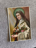 Image pieuse Sainte Thérèse carte religieuse chromolithographie CPA