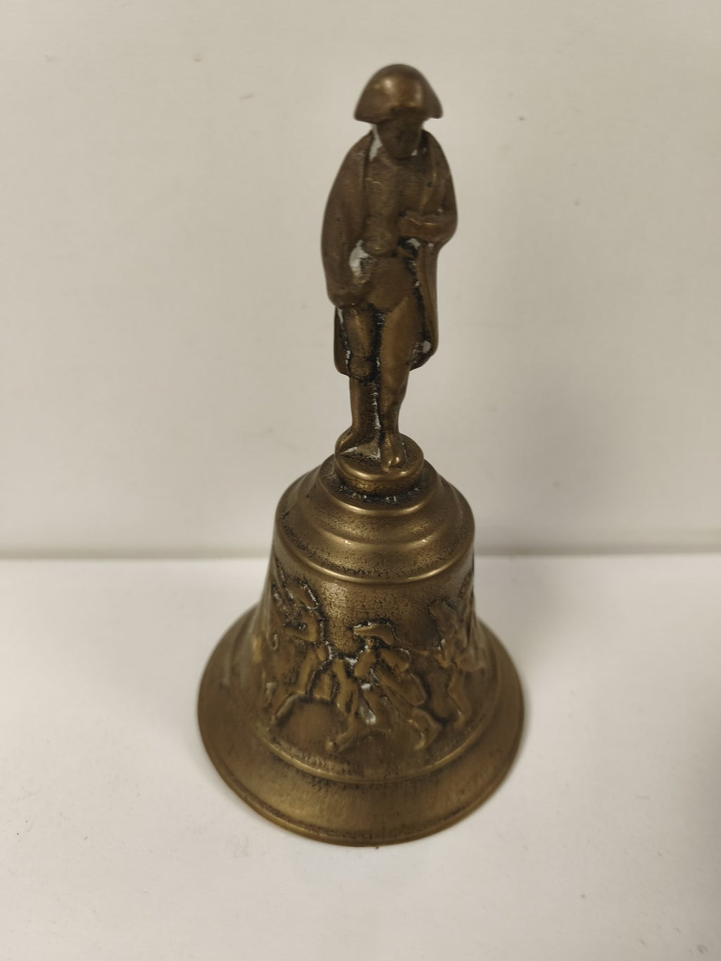 Ancienne cloche bronze Napoléon, figurine cavalier, déco collection vintage