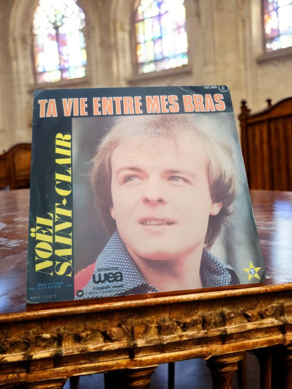 Vinyle 45 tours Noël Saint-Clair Ta vie entre mes bras vintage France