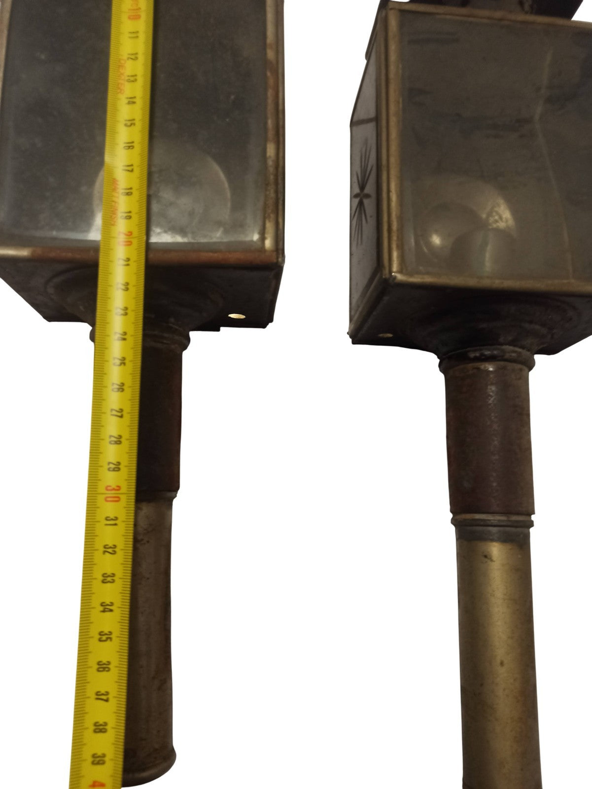 Lanternes anciennes hippomobile vintage, lot de 2 lampes rétro déco