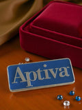 Pin's publicitaire Aptiva vintage édition limitée bleu rectangulaire