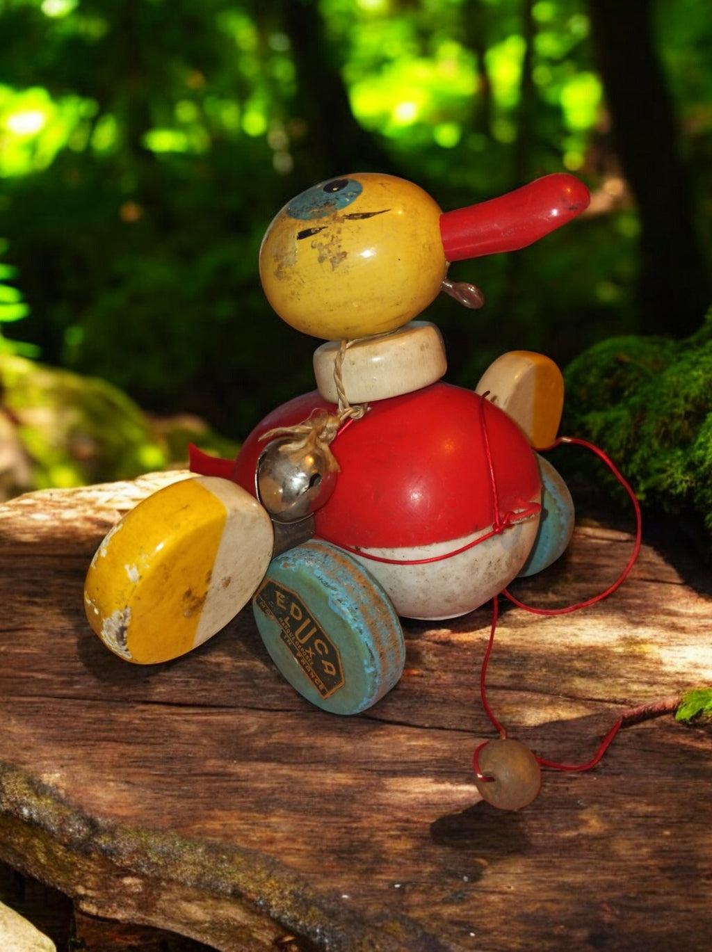 Jouet à tirer chien Educalux vintage bois peint Made in France années 60