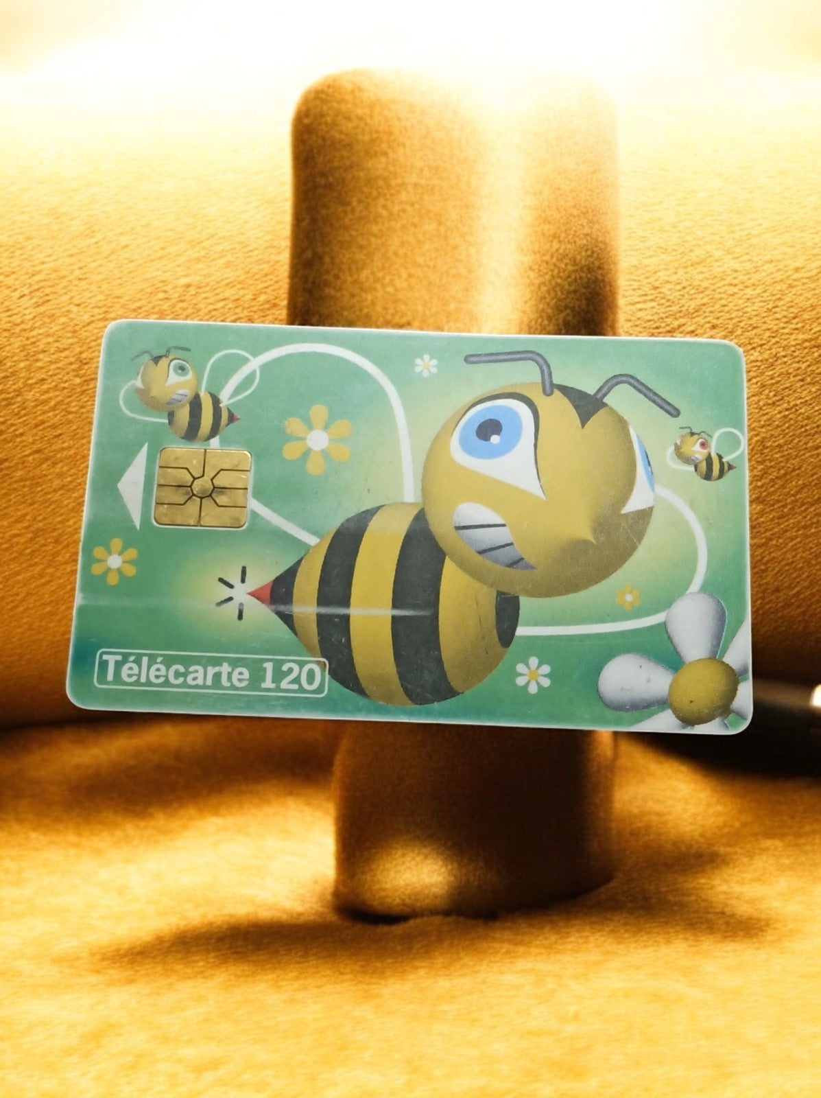 Carte téléphonique vintage Télécarte 120 abeille puce chip card