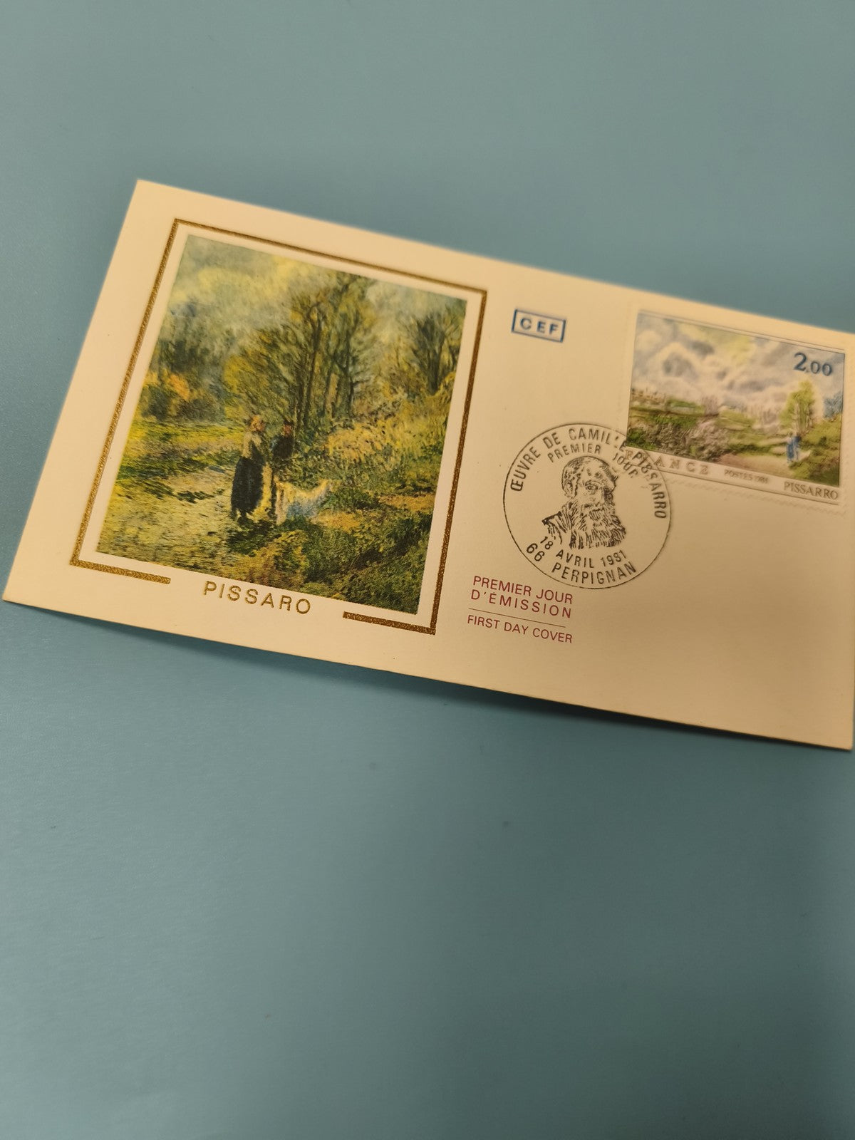 Enveloppe premier jour d?émission FDC Pissarro illustration paysage (Ref 10)
