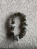 Bracelet pierres naturelles éclats gris bleu, perles irrégulières, élastique