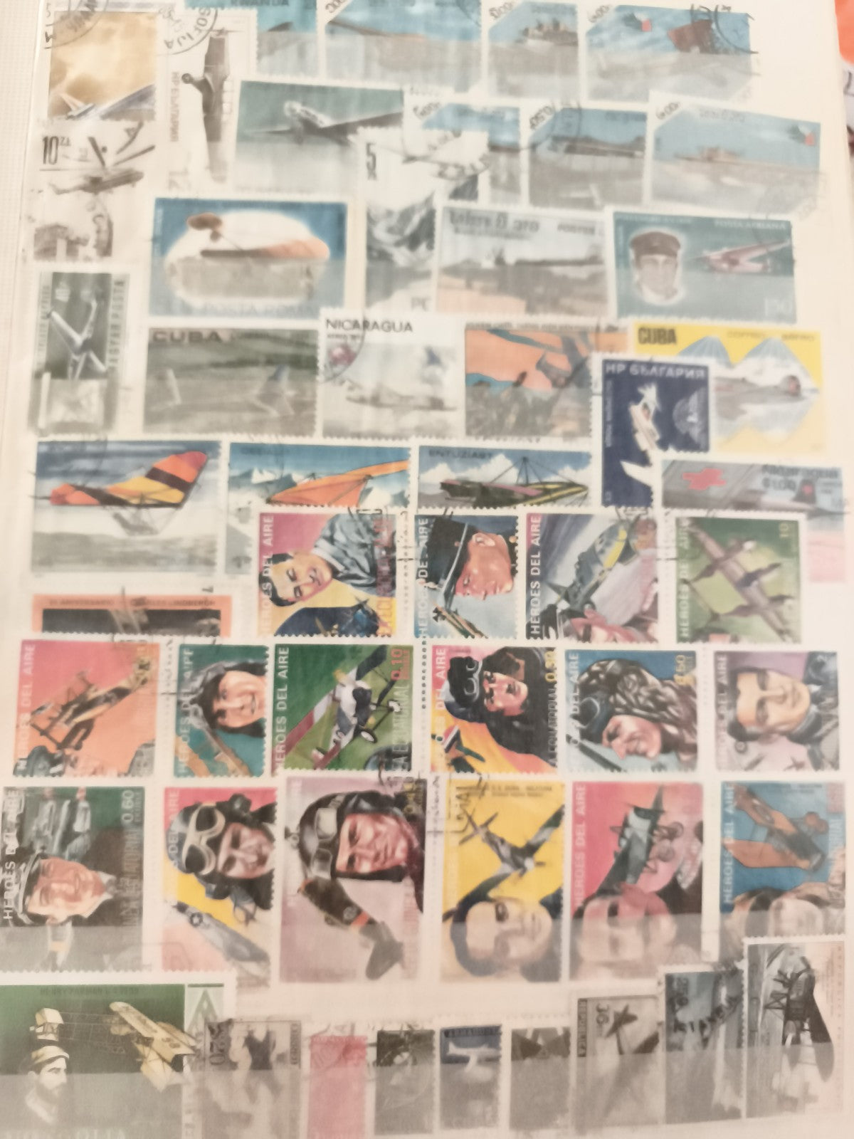 Timbres aviation aéronautique Héros du ciel thématique oblitérés philatélie