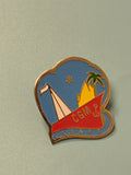 Vintage pin's CGM bateau palmiers émaillé collection marine ancienne