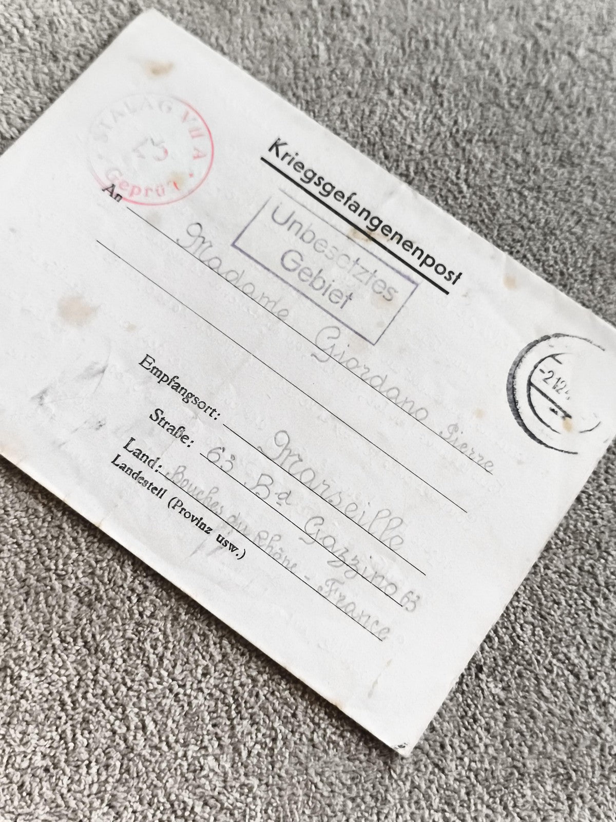 Lettre Kriegsgefangenenpost Stalag VIIA WWII Ancien document prisonnier France