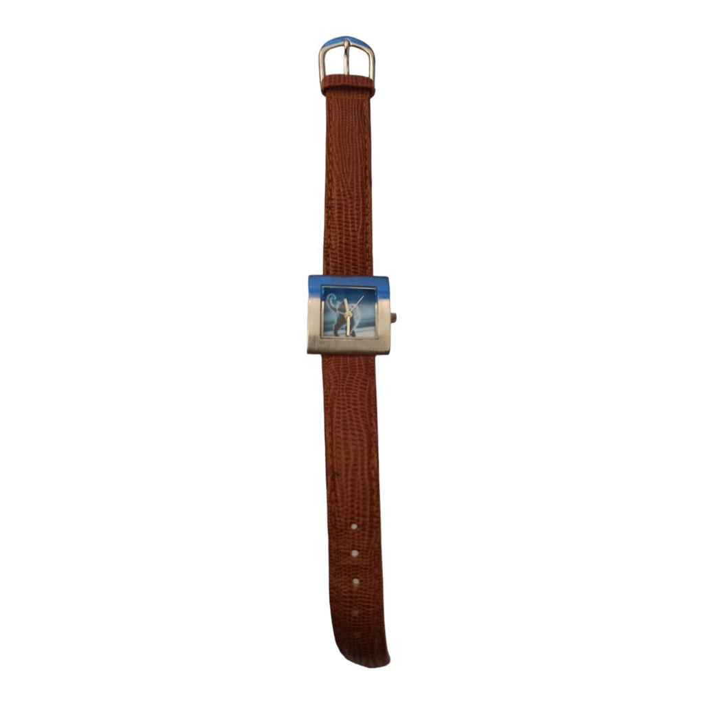 Montre bracelet cuir Sheba vintage cadran rectangulaire promotion concours