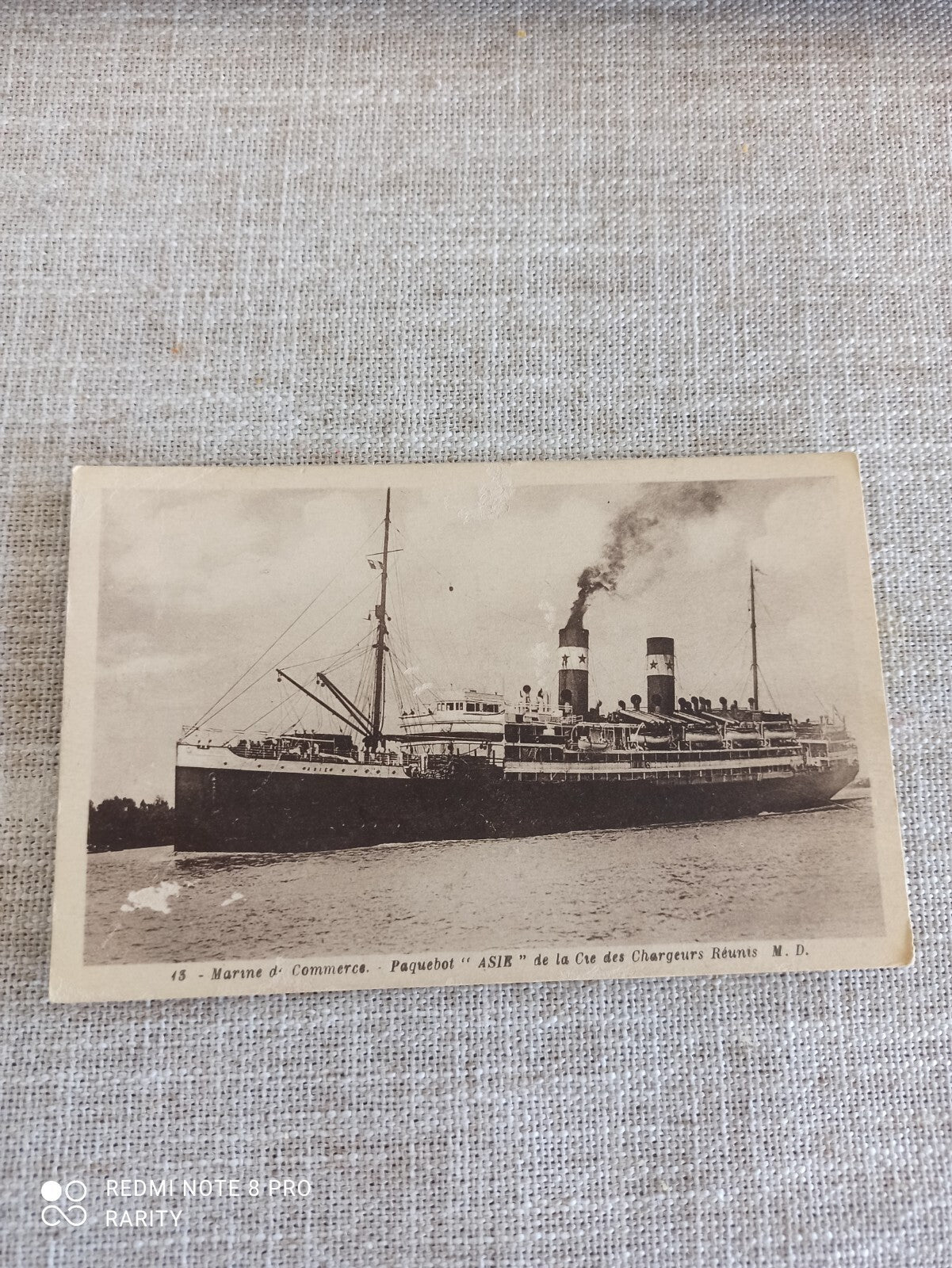 Carte postale ancienne paquebot ASIR Chargeurs Réunis marine commerce vintage