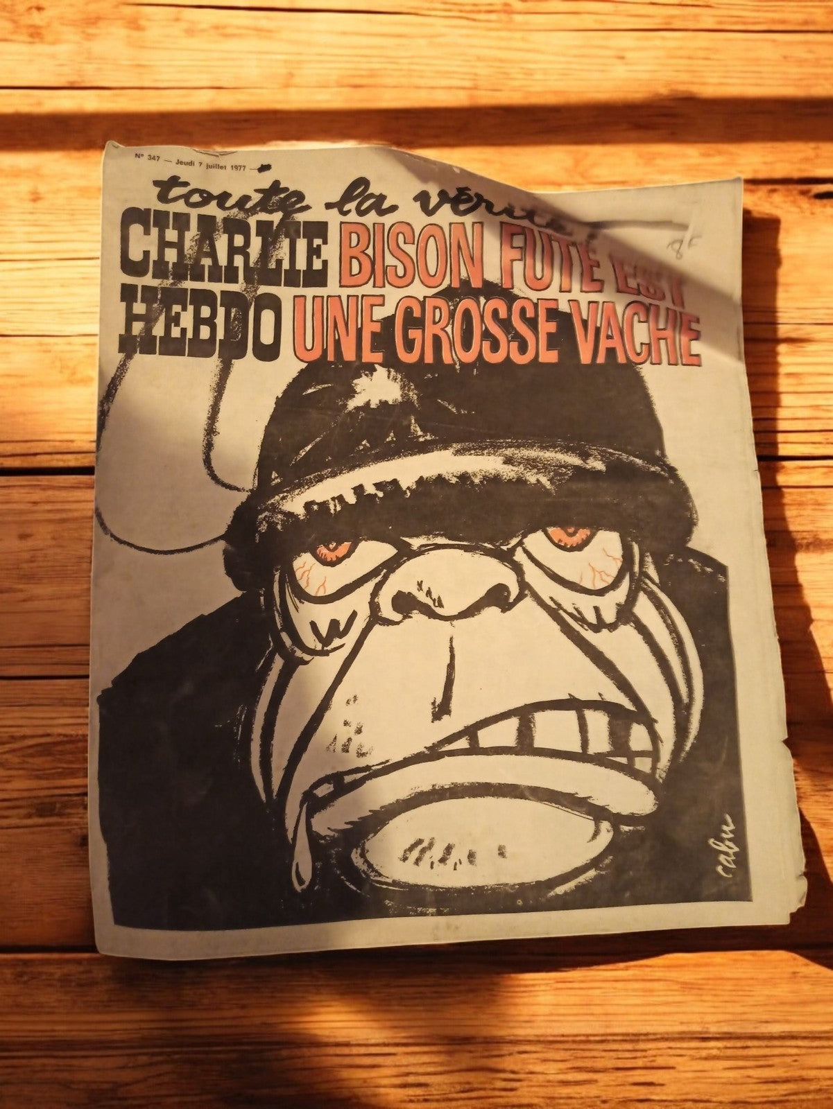 Magazine Charlie Hebdo ancien 1977 n°347 couv Cabu satire presse vintage