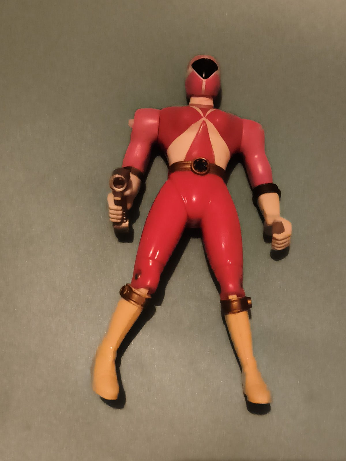 Figurine Power Rangers rouge articulée casque rose jouet vintage années 90