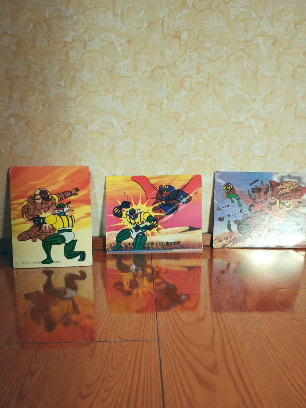 Cartes illustrées vintage robot géant anime japonais – Lot papier années 70