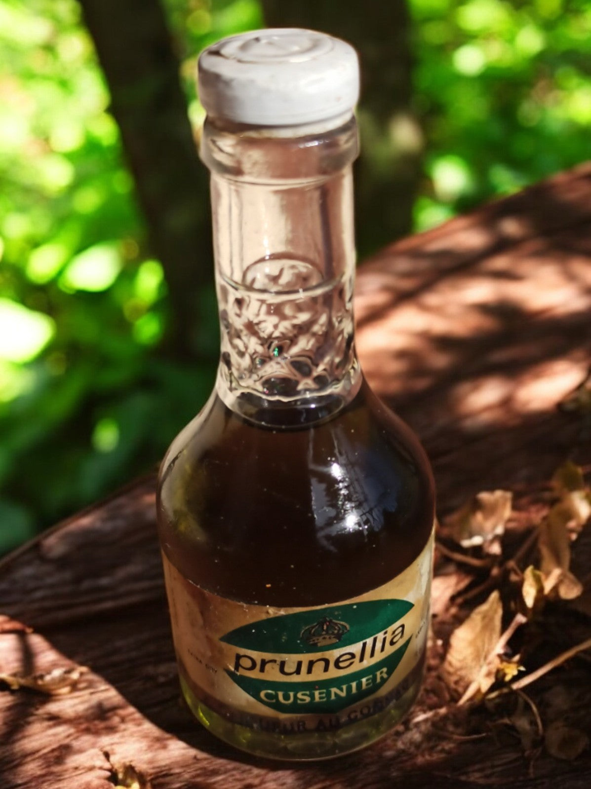 Mignonette liqueur Prunellia Cusenier vintage, bouteille miniature alcool ancien