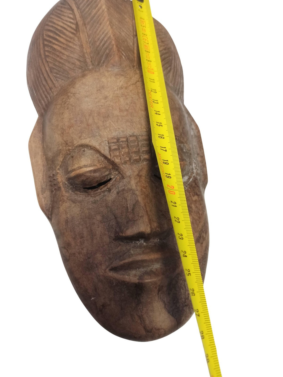 Masque africain ancien bois sculpté, art tribal vintage, visage ethnique