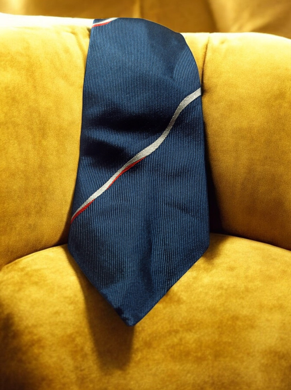 Cravate vintage Armando Giorgi bleu, rayure fine, rétro élégant homme
