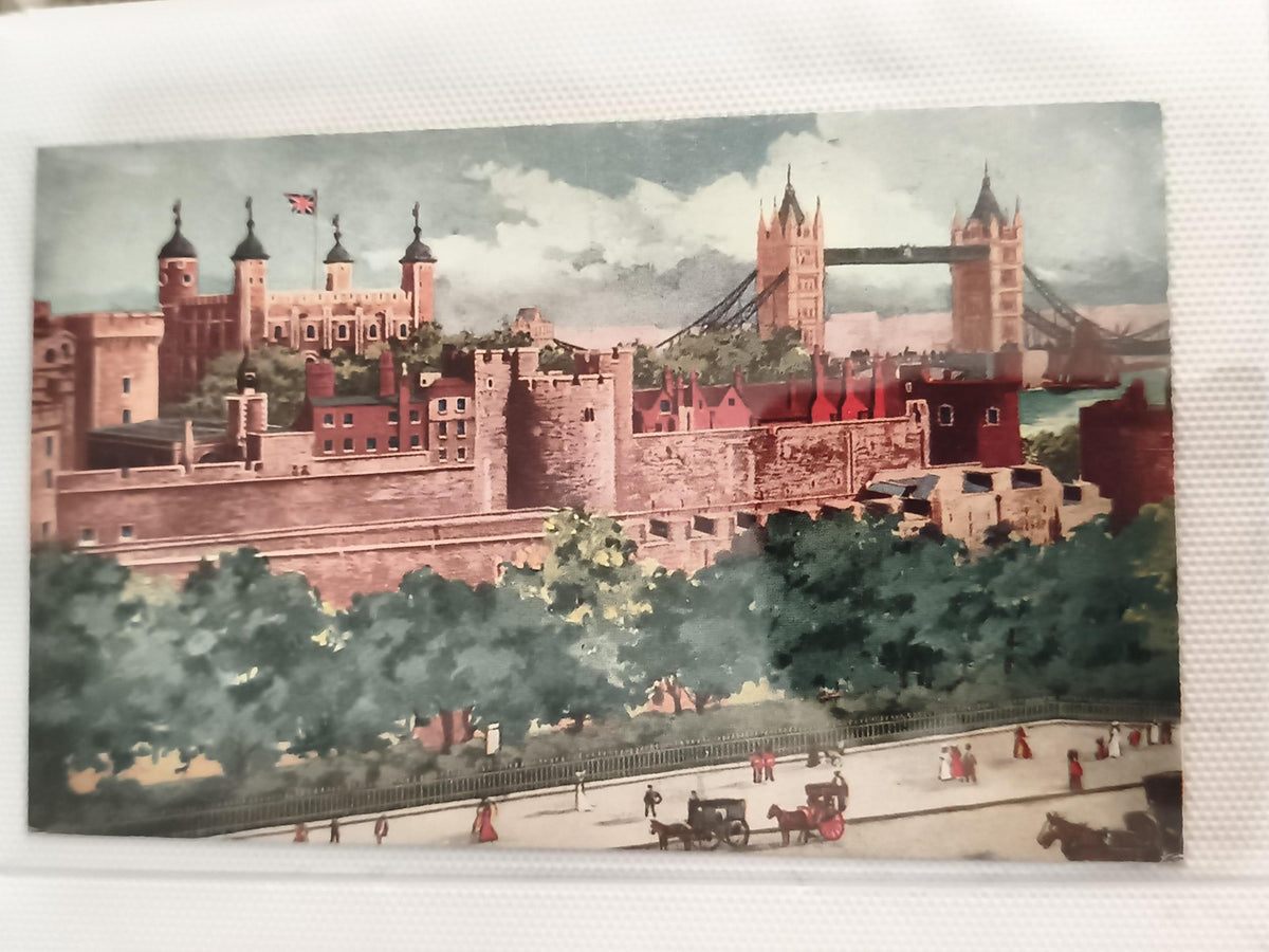 Carte postale ancienne Tower of London Tower Bridge Londres CPA Angleterre UK