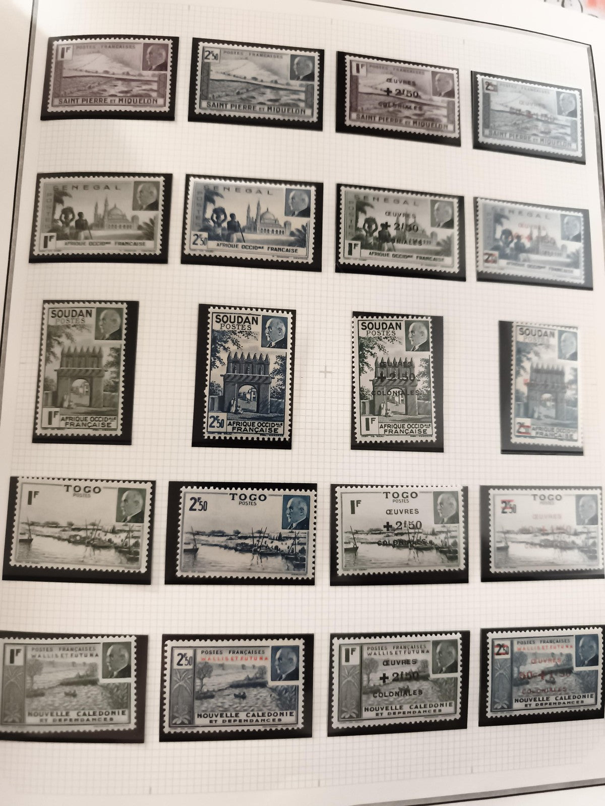Timbres anciens colonies françaises neufs, Afrique, Soudan, Togo, Saint-Pierre M