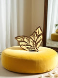 Broche feuille vintage dorée, accessoire rétro élégant, métal doré, bijou fantai