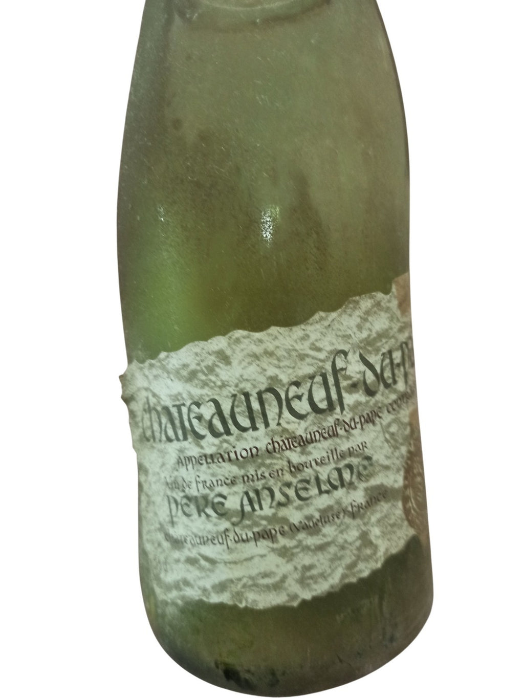 Grande bouteille ancienne Châteauneuf du Pape vide Père Anselme vintage déco