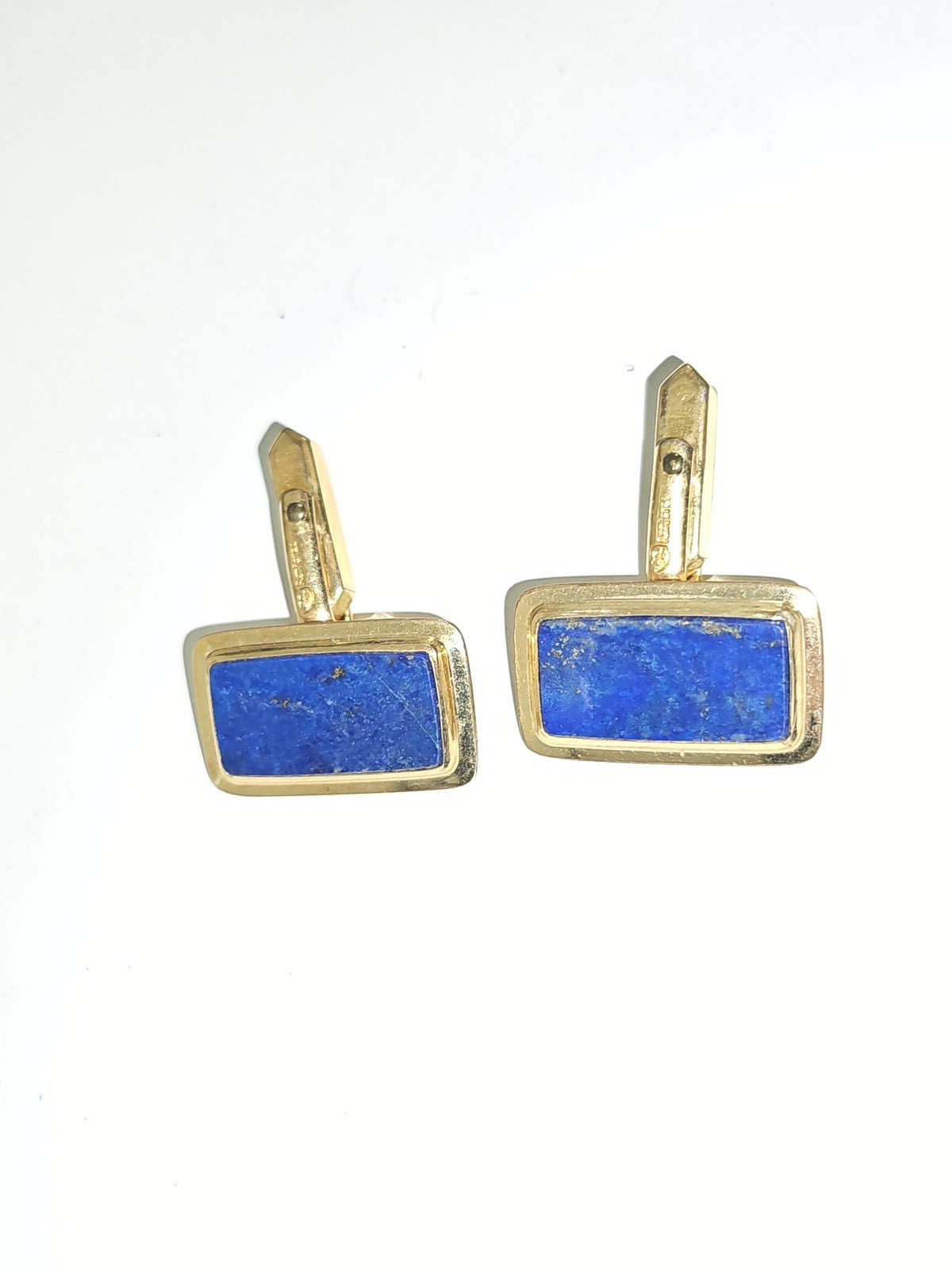 Paire de boutons de manchette vintage plaqué or signés Ancienne rétro collection